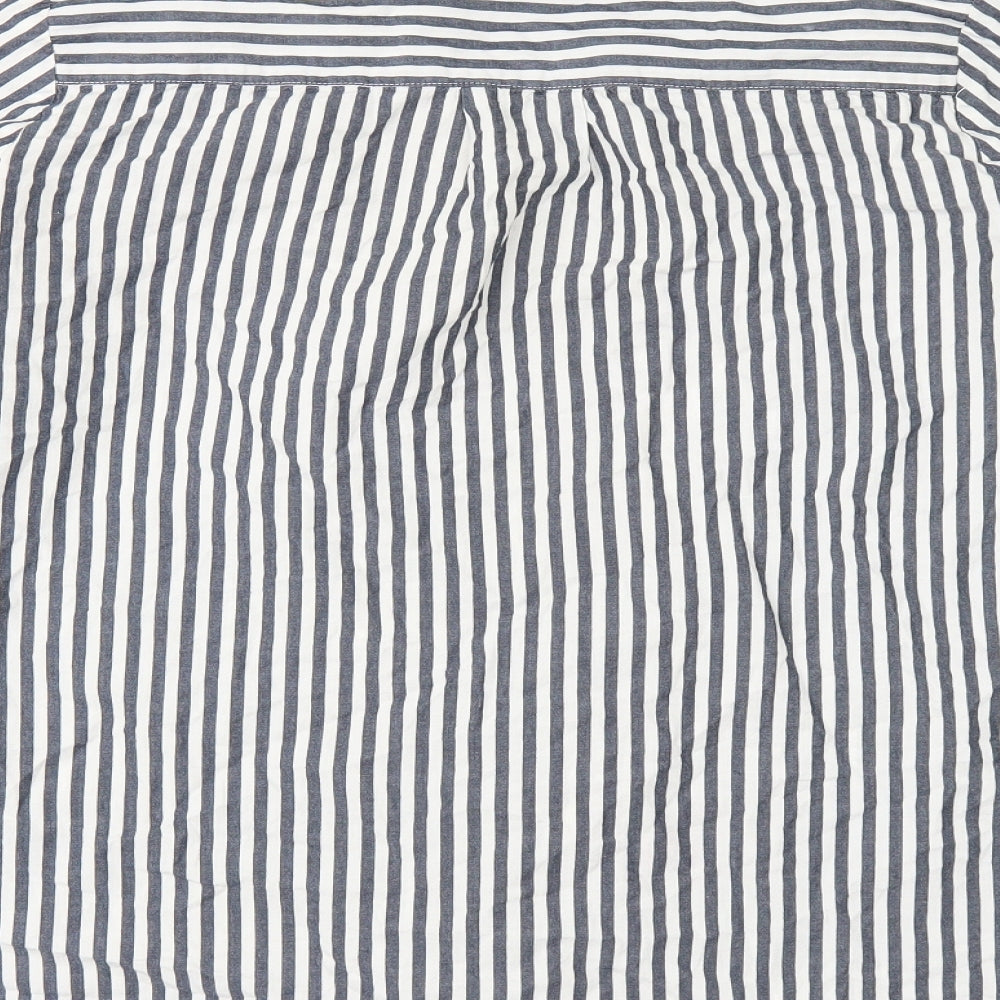 River Island Womens Grey Striped  Kimono Button-Up Size 12