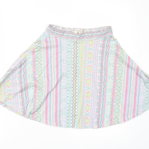 River Island Womens Multicoloured Geometric  Skater Skirt Size 6