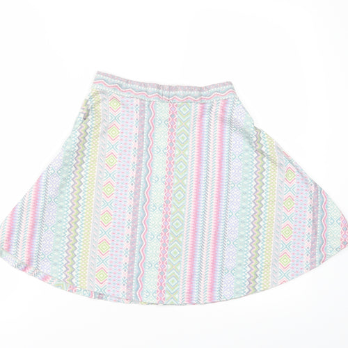 River Island Womens Multicoloured Geometric  Skater Skirt Size 6