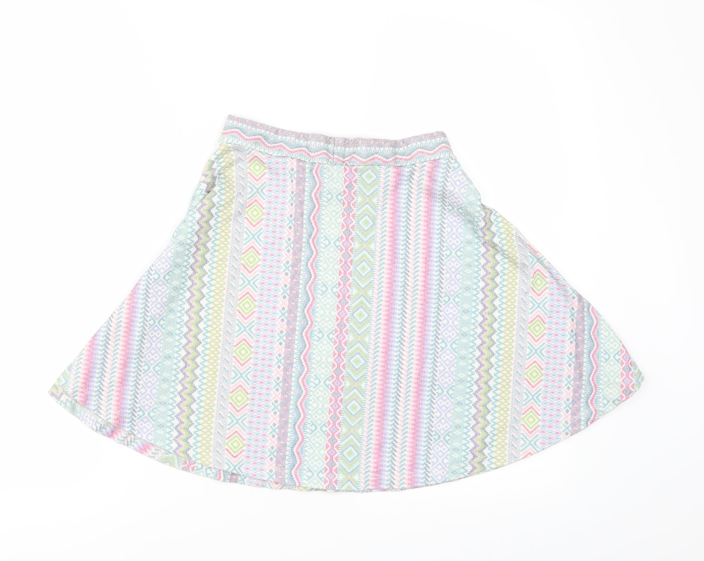 River Island Womens Multicoloured Geometric  Skater Skirt Size 6
