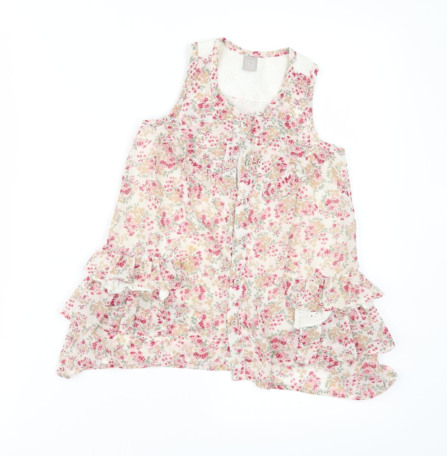 TU Girls Beige Fair Isle  A-Line  Size 4 Years