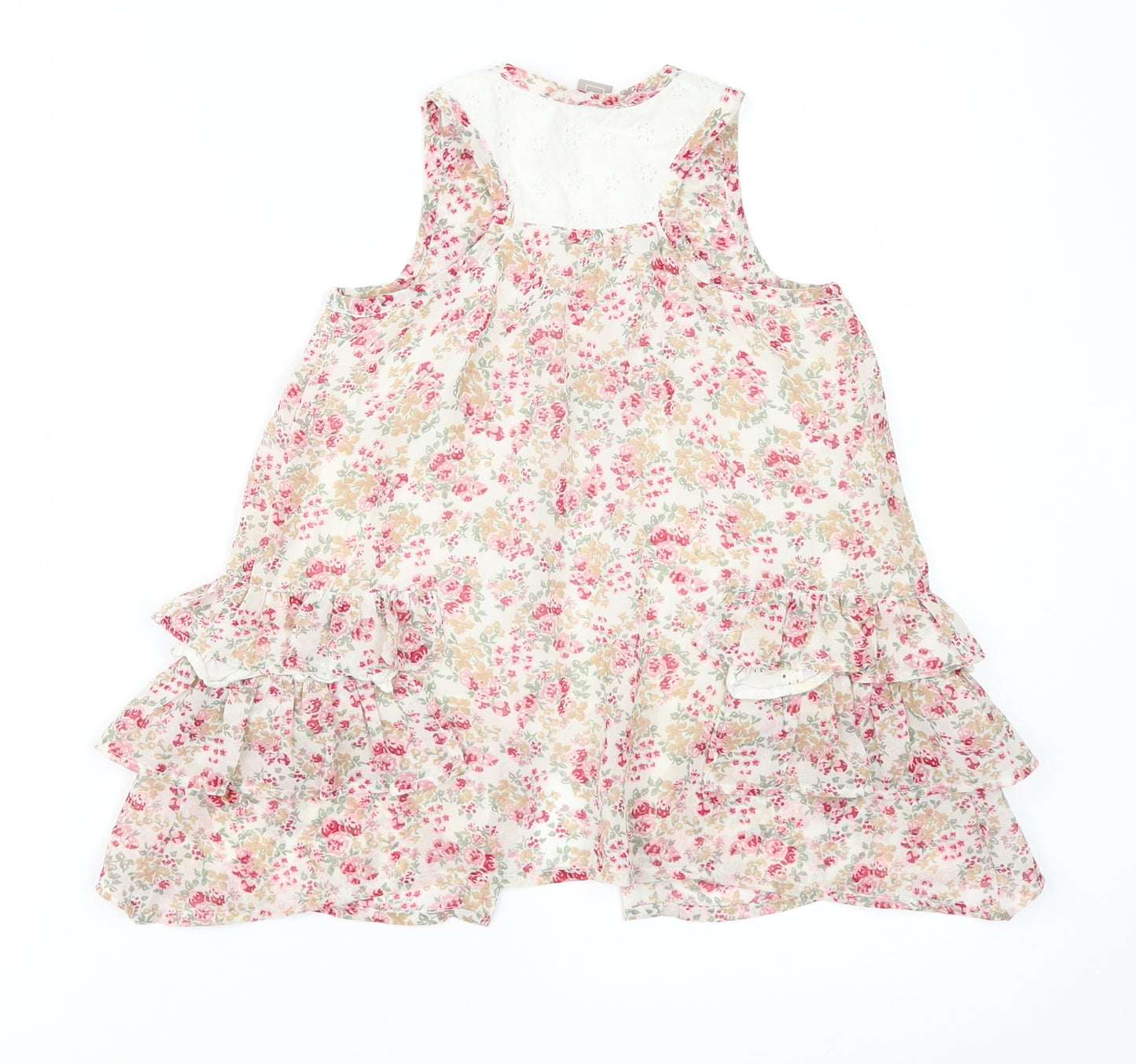 TU Girls Beige Fair Isle  A-Line  Size 4 Years