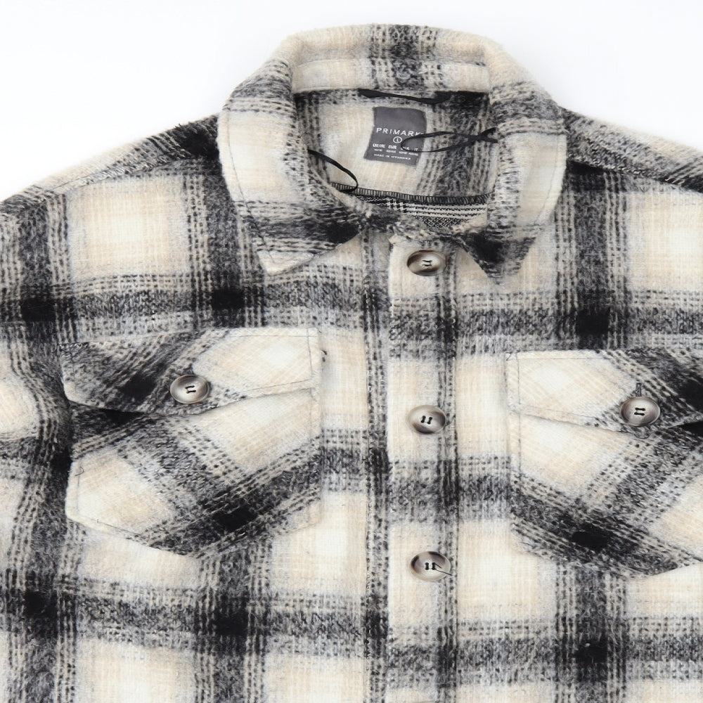 Primark Womens Beige Check  Jacket  Size L