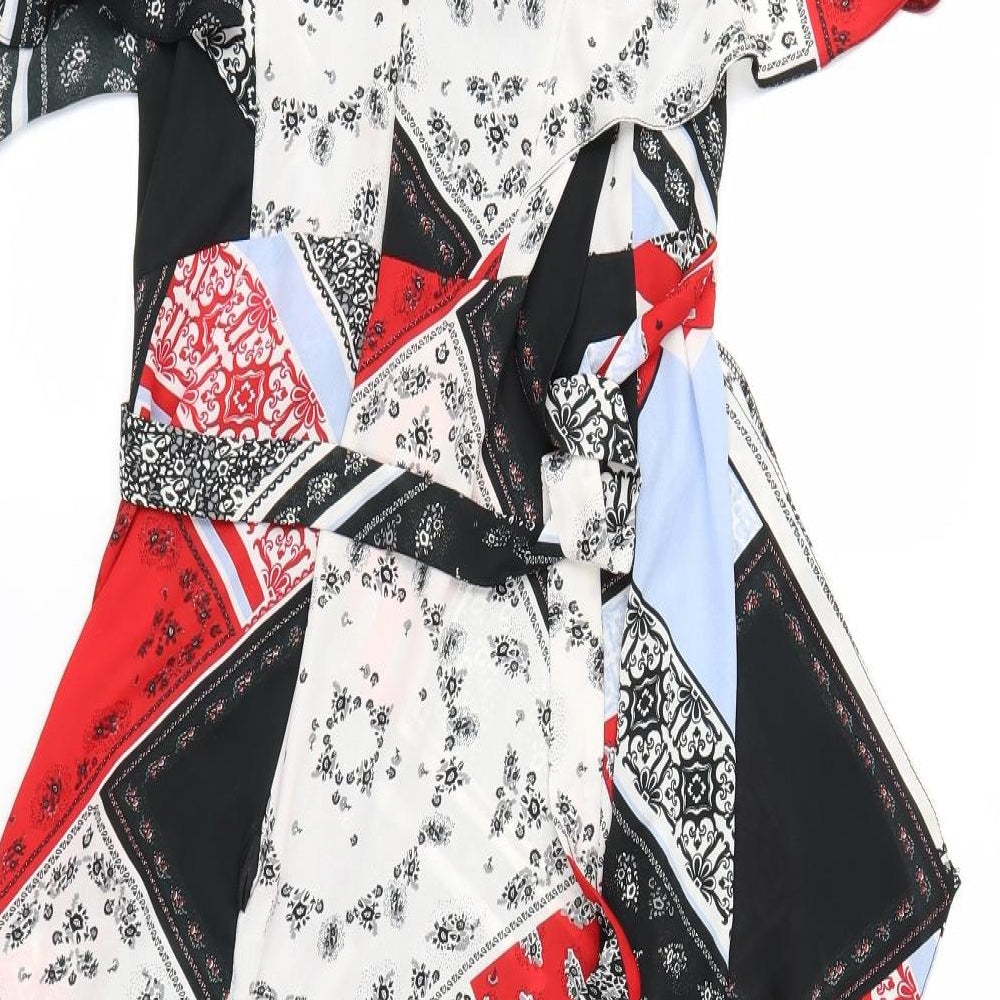 Red Herring Womens Multicoloured Geometric  Shirt Dress  Size 10