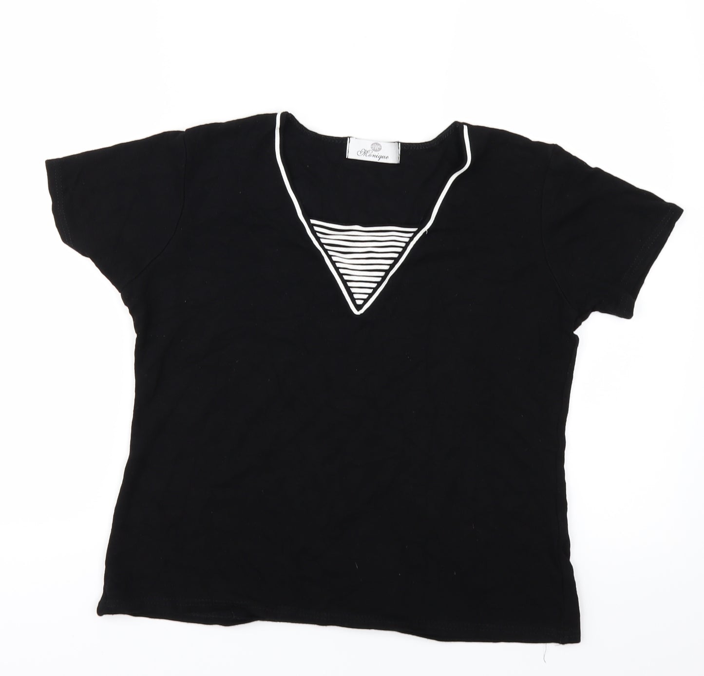 MONQUIE Womens Black   Basic T-Shirt Size 12