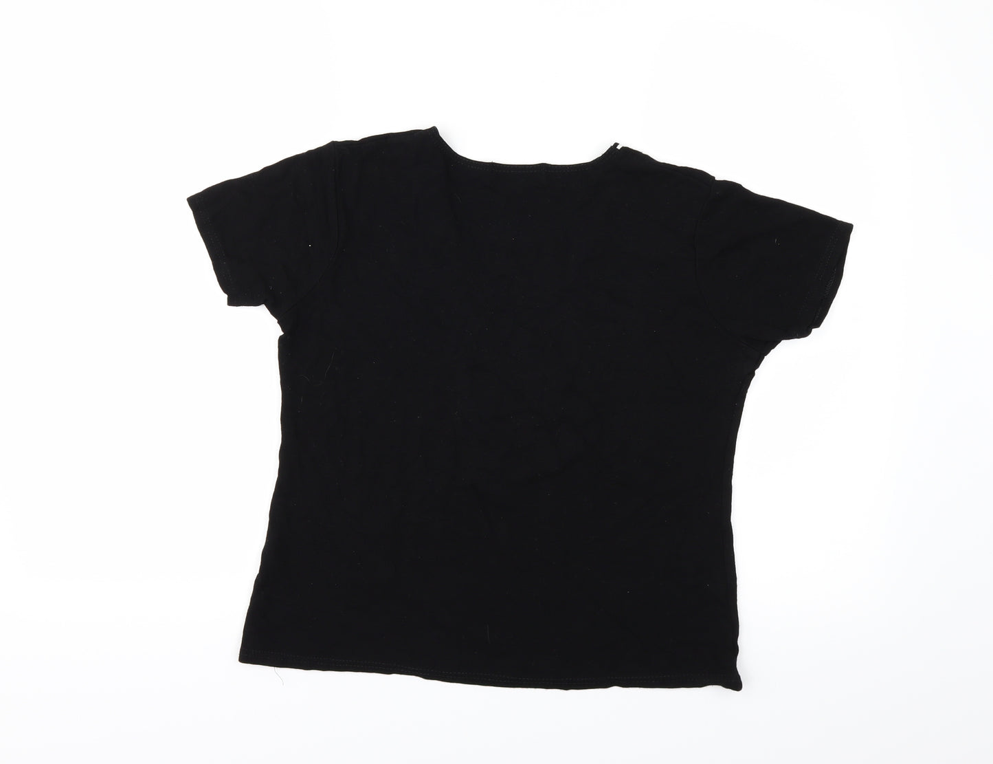 MONQUIE Womens Black   Basic T-Shirt Size 12