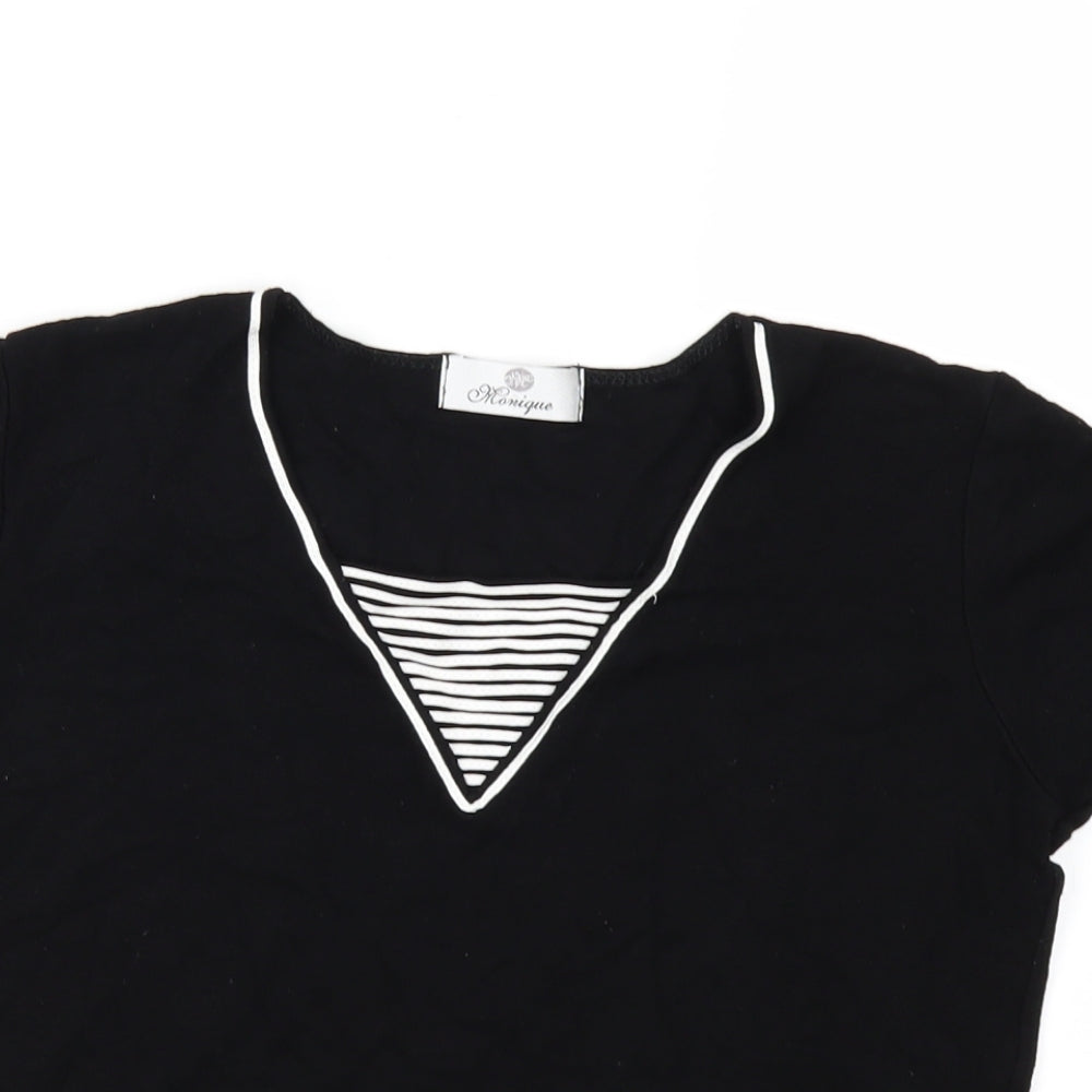 MONQUIE Womens Black   Basic T-Shirt Size 12