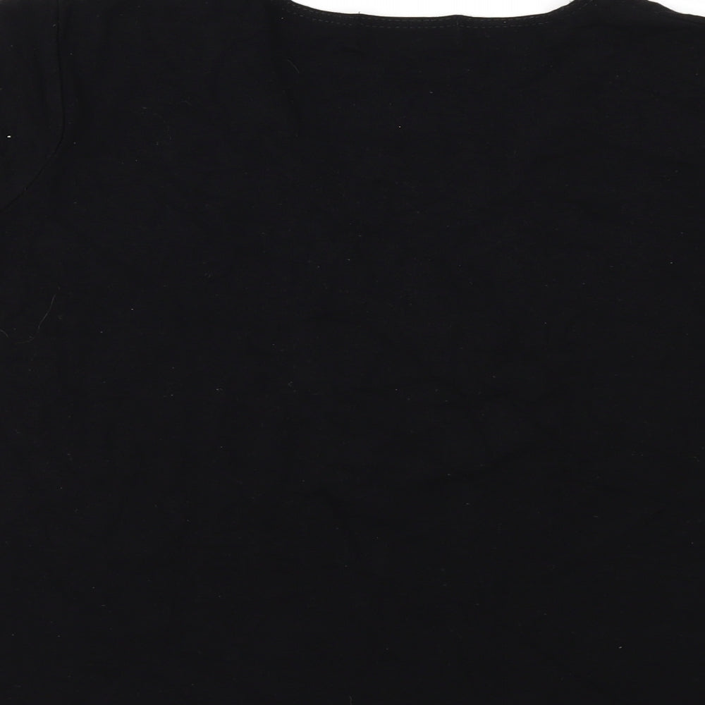 MONQUIE Womens Black   Basic T-Shirt Size 12