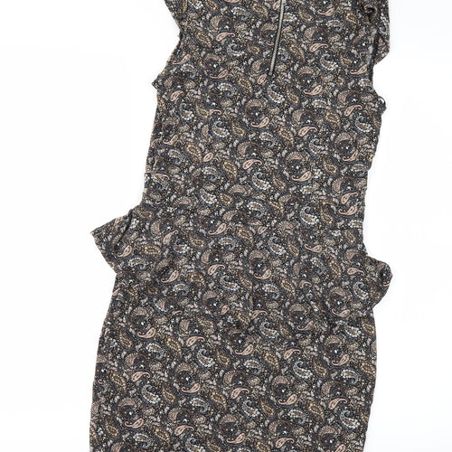 Warehouse Womens Multicoloured Geometric  Pencil Dress  Size 12