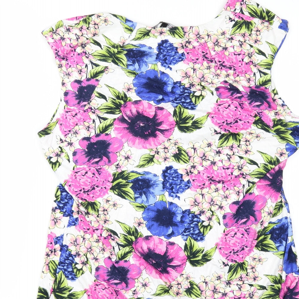 Debenhams Womens White Floral  Basic T-Shirt Size 20