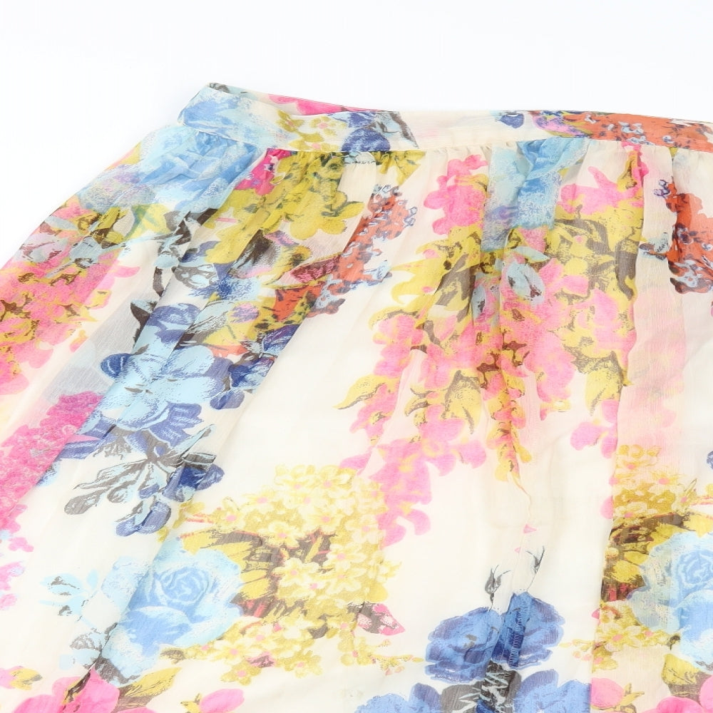 Cotton Traders Womens Multicoloured Floral  A-Line Skirt Size 16