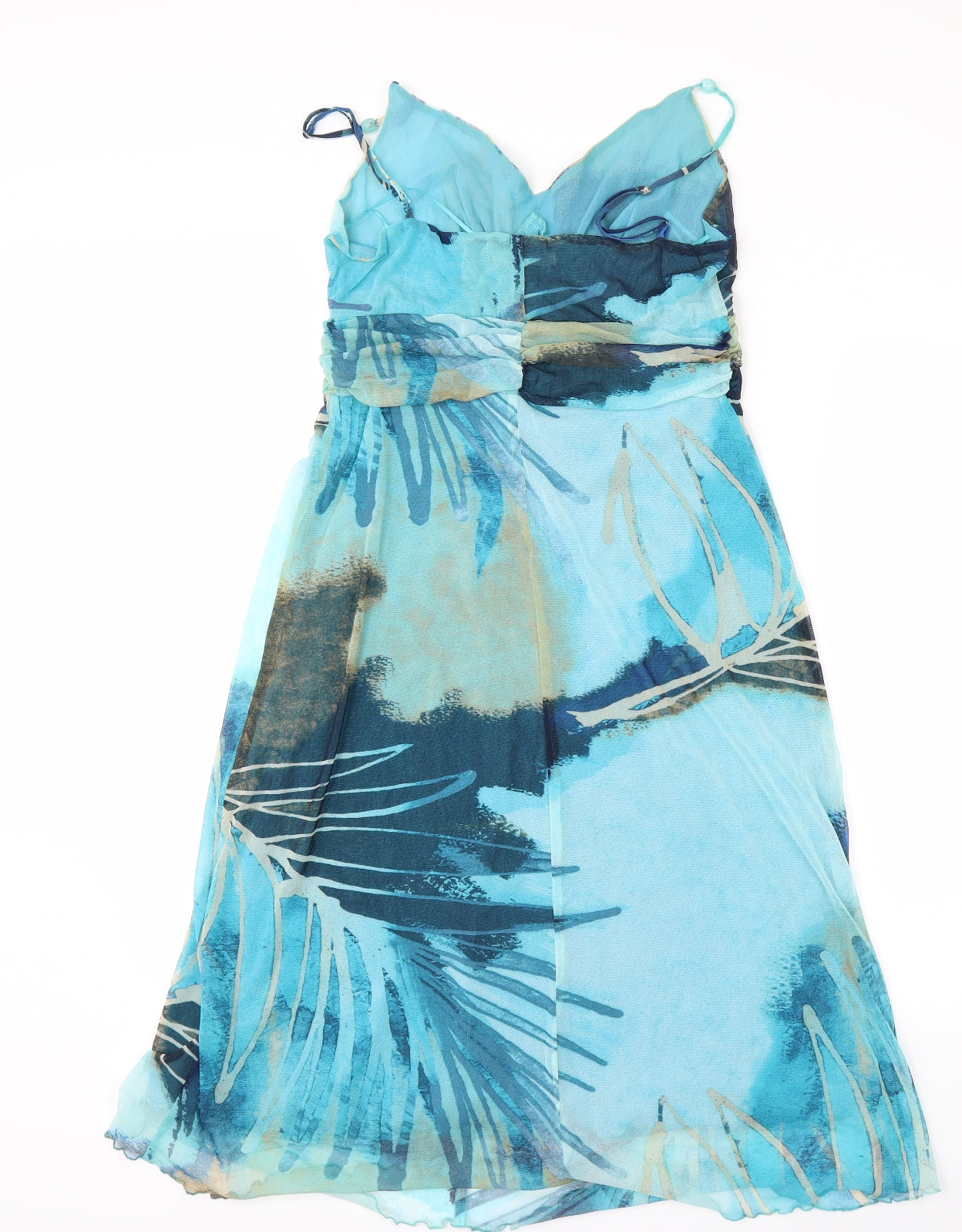 Marks and Spencer Womens Blue Geometric  Sheath  Size 16