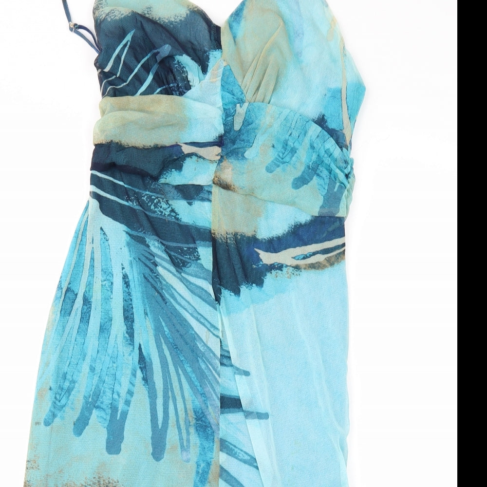 Marks and Spencer Womens Blue Geometric  Sheath  Size 16