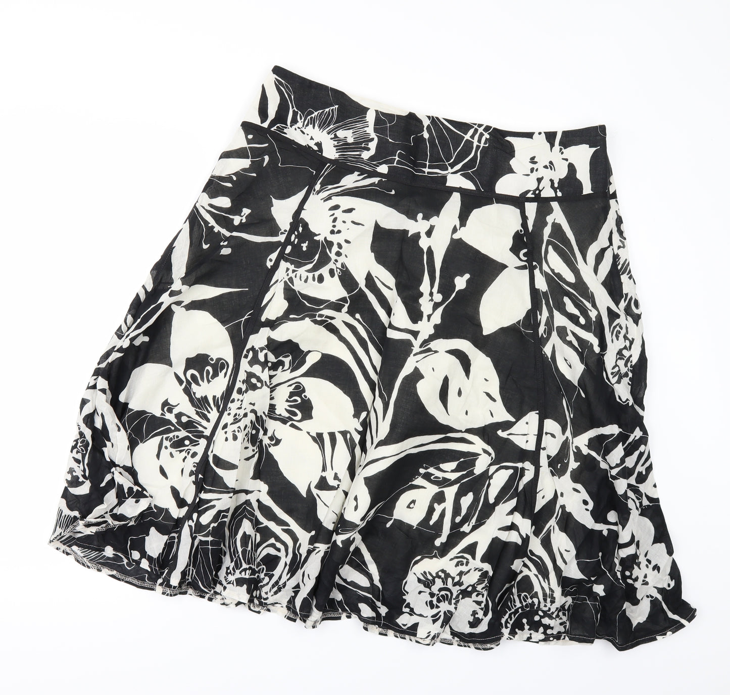 Marks and SpencerBLAC Womens Black Geometric  A-Line Skirt Size 16