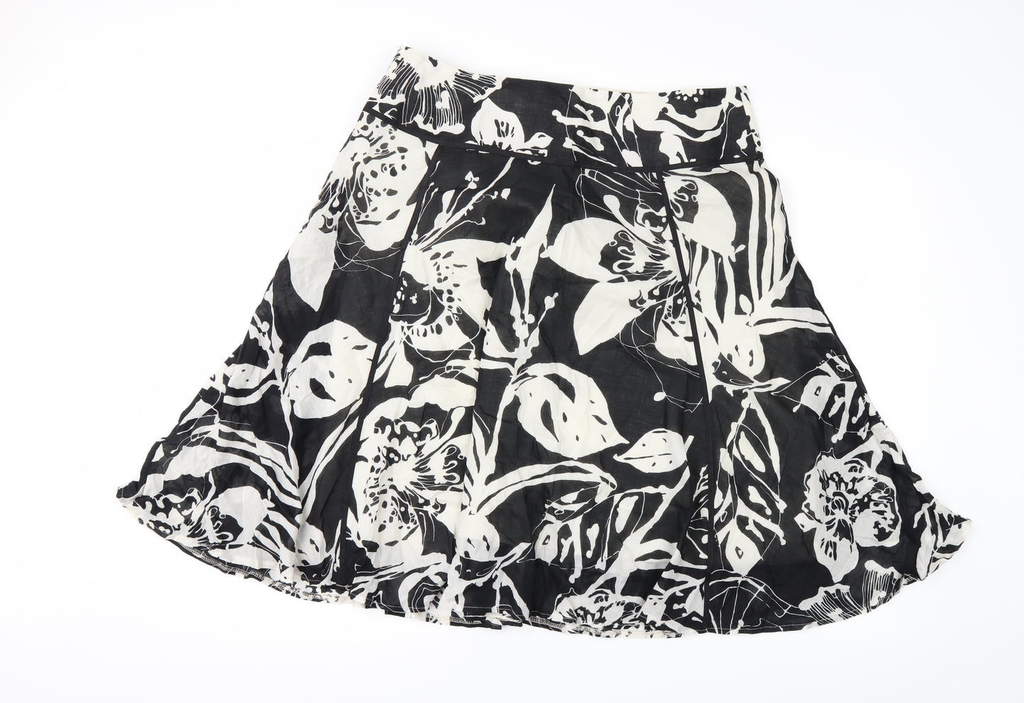 Marks and SpencerBLAC Womens Black Geometric  A-Line Skirt Size 16