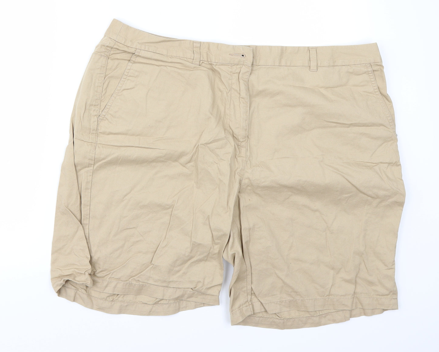 Marks and Spencer Womens Beige   Chino Shorts Size 18
