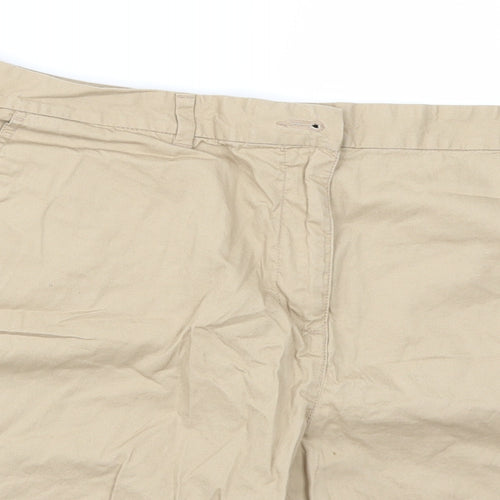 Marks and Spencer Womens Beige   Chino Shorts Size 18