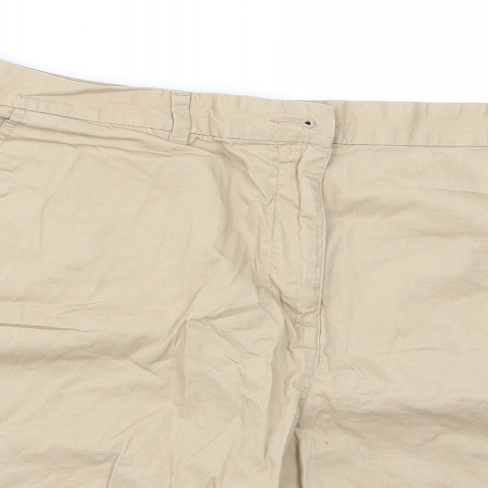 Marks and Spencer Womens Beige   Chino Shorts Size 18