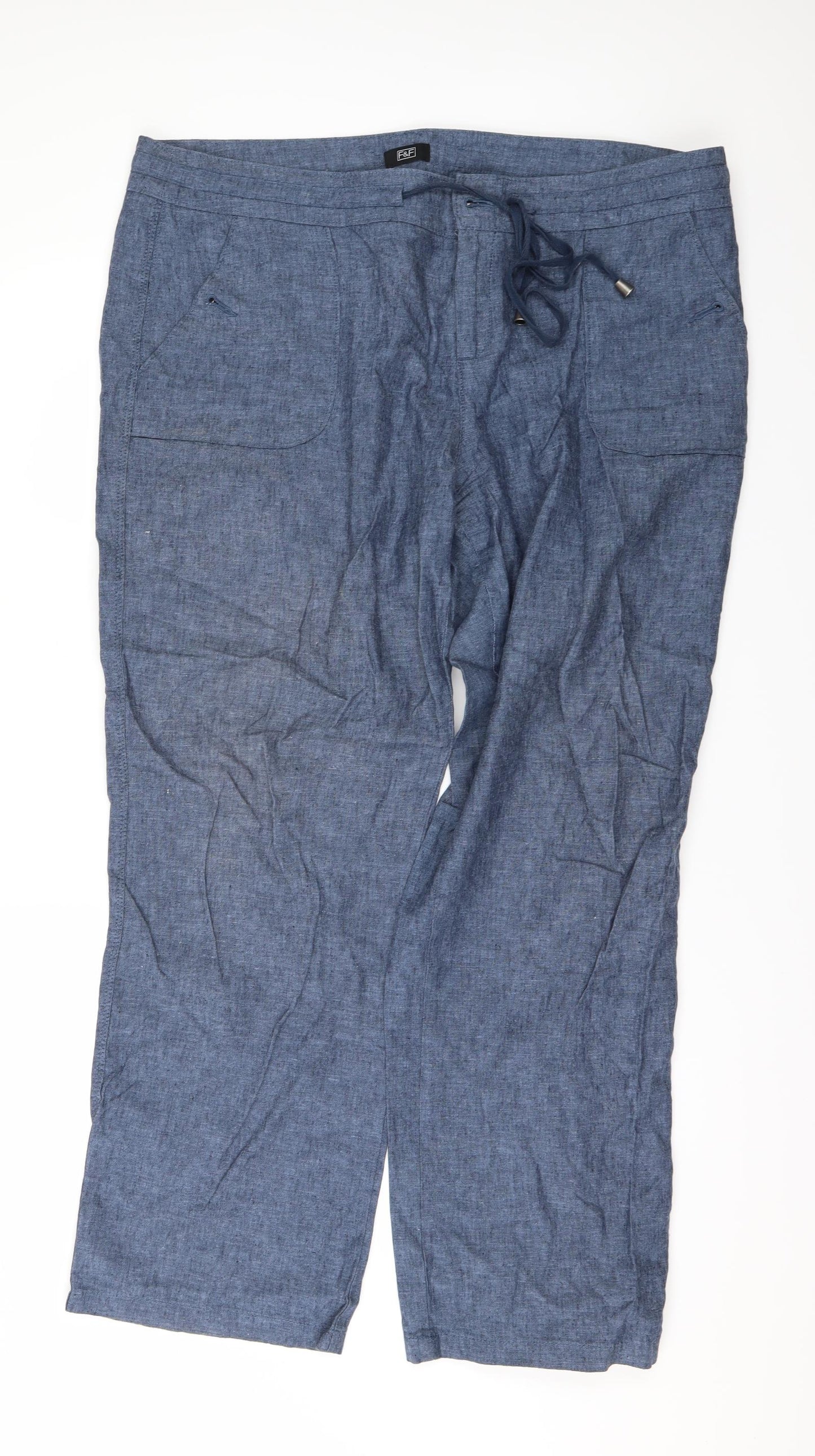 F&F Womens Blue   Trousers  Size 20 L30 in
