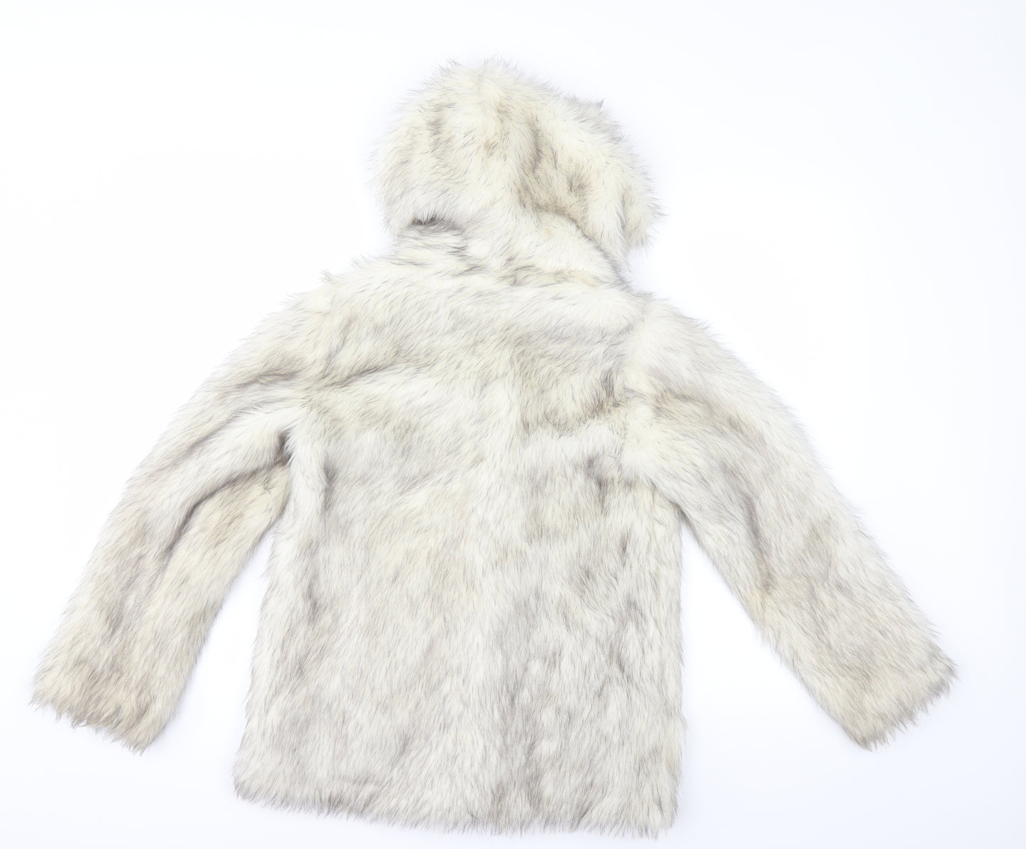 TU Girls White   Jacket  Size 9-10 Years  - FUR