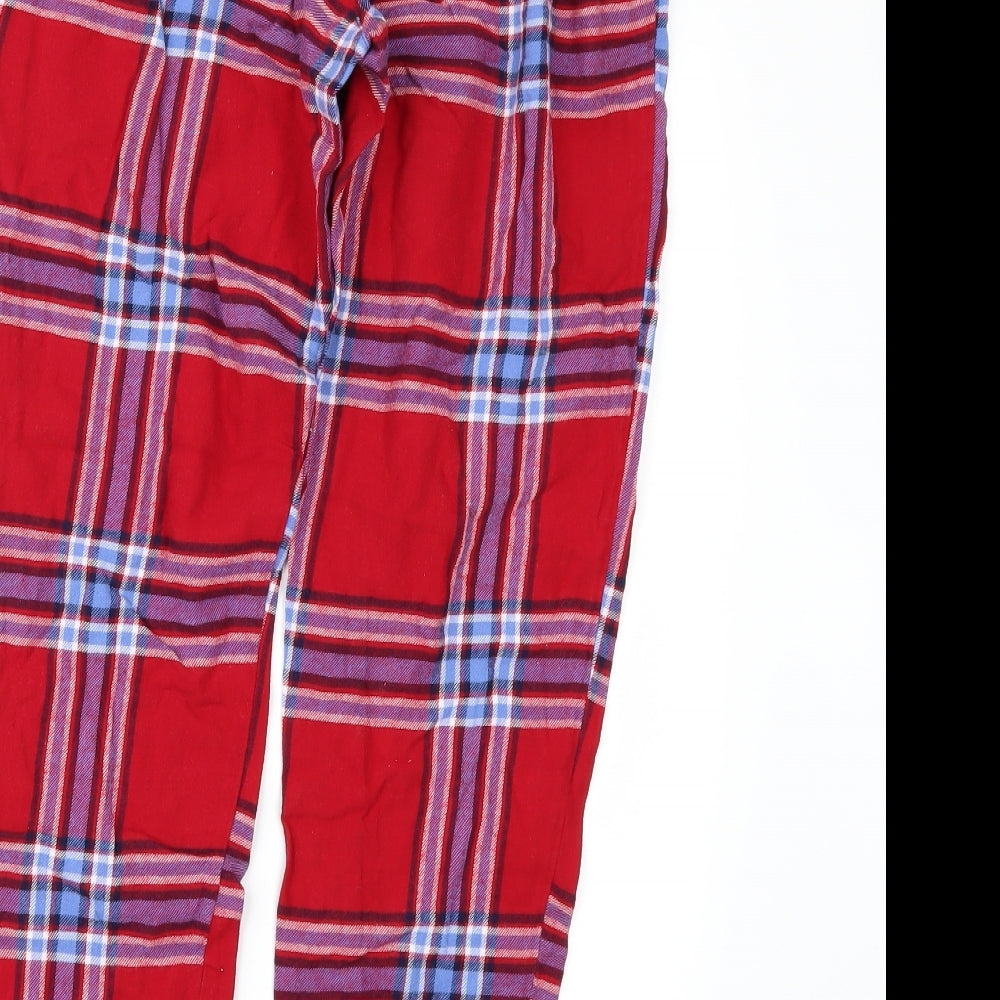 George Womens Red Check  Top Pyjama Set Size 10  - Pyjama Set