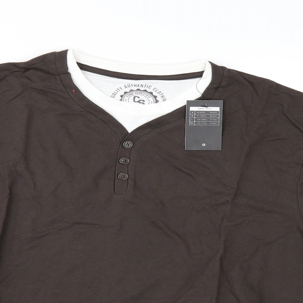 Cedar Wood State Mens Brown    T-Shirt Size XL