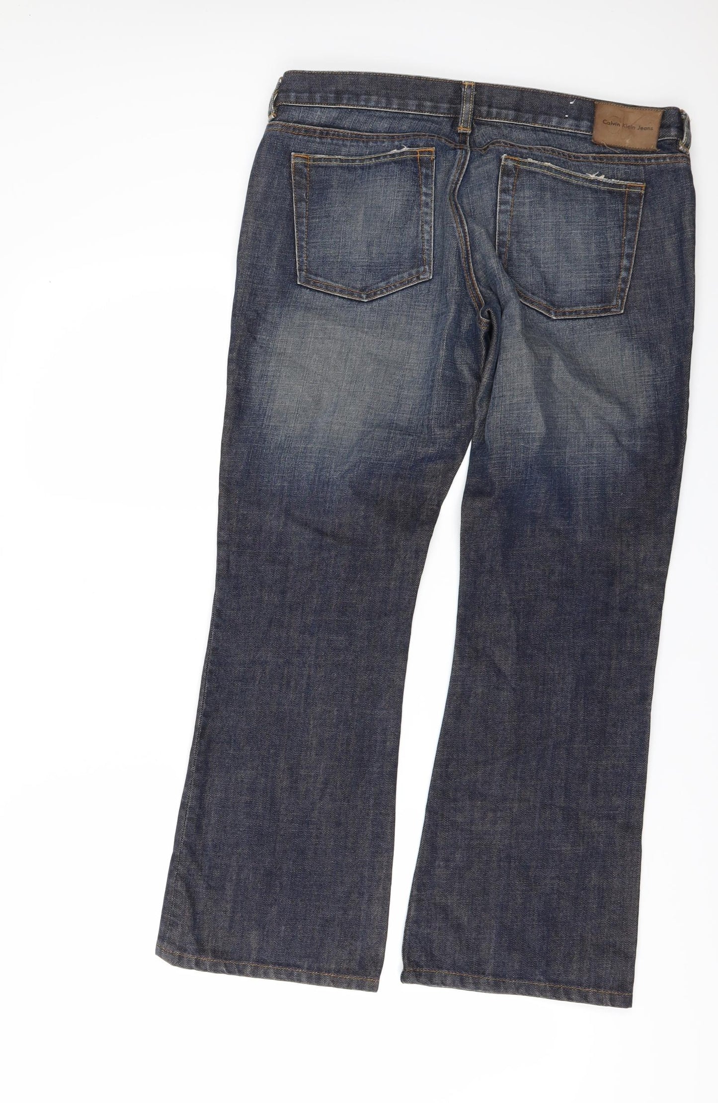 Calvin Klein Womens Blue  Denim Flared Jeans Size 32 in L28 in