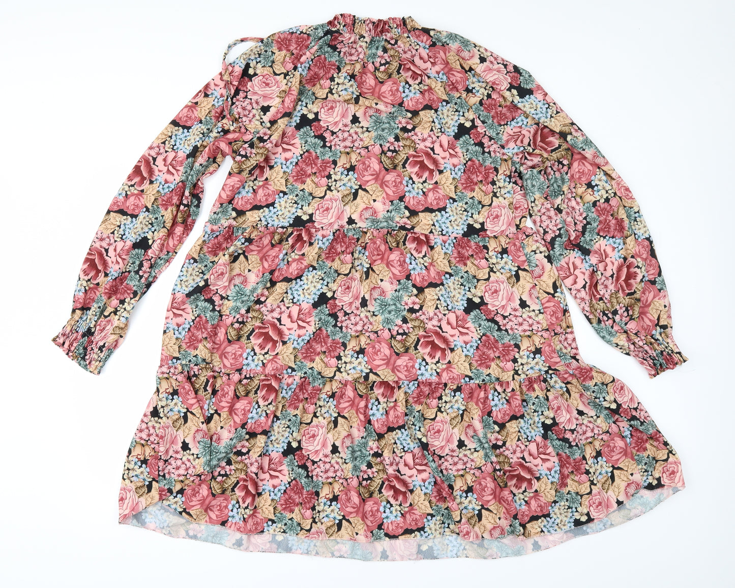Boohoo Womens Multicoloured Floral  A-Line  Size 16