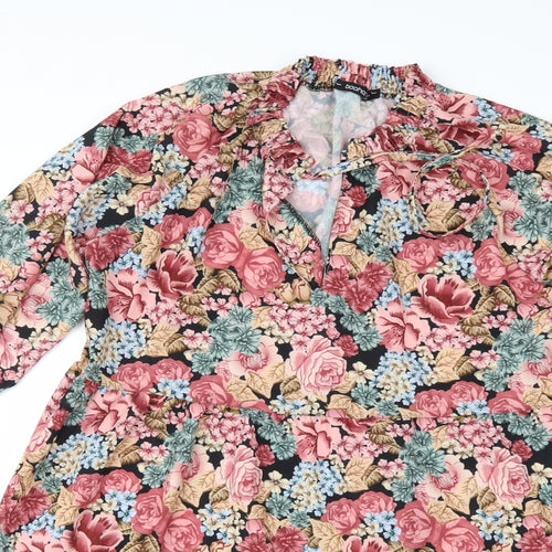 Boohoo Womens Multicoloured Floral  A-Line  Size 16