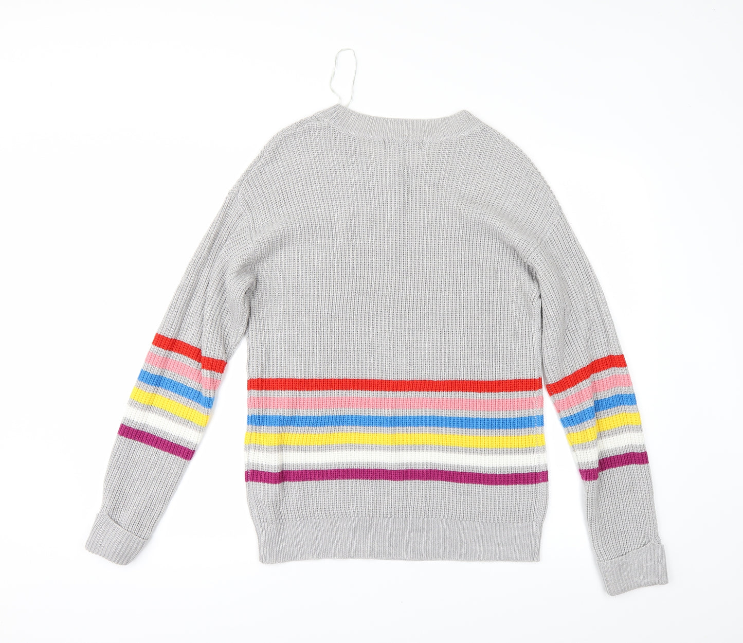 Studio Womens Grey Striped  Pullover Jumper Size 14