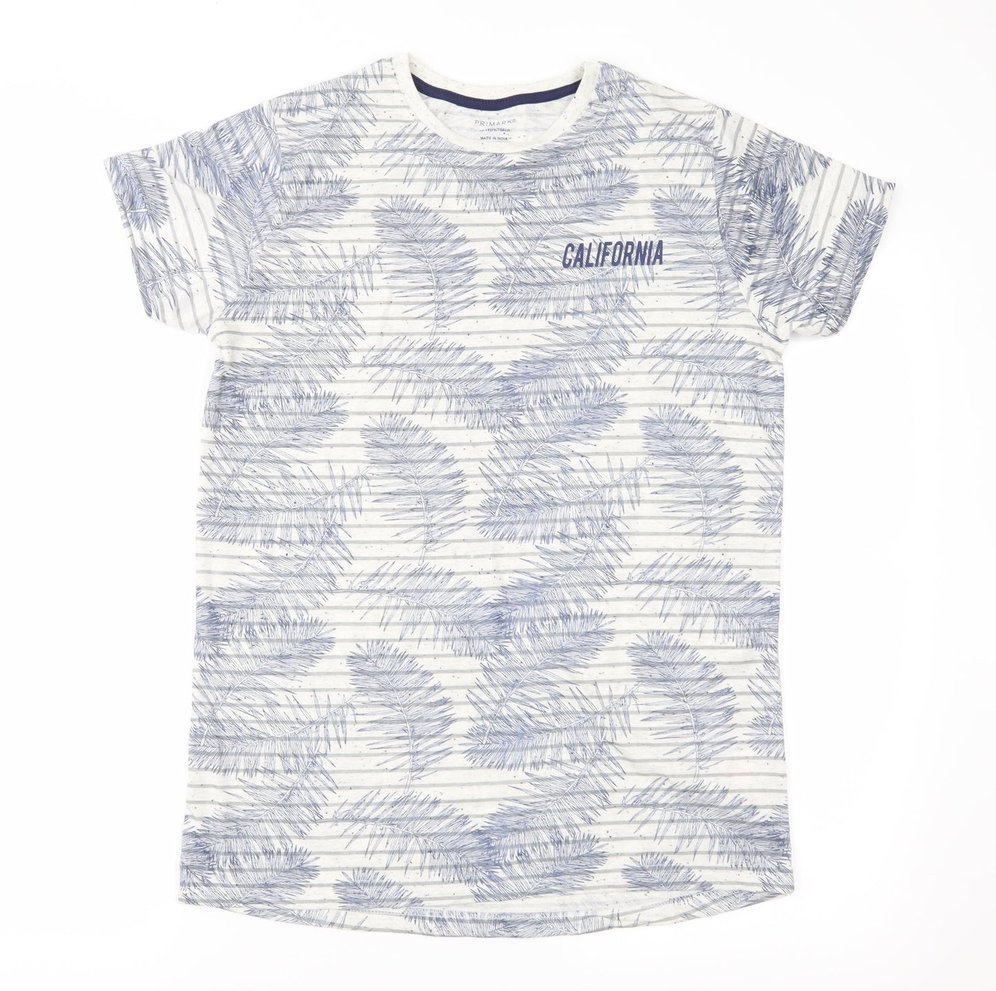 Primark Boys Blue Striped Jersey Basic T-Shirt Size 13-14 Years