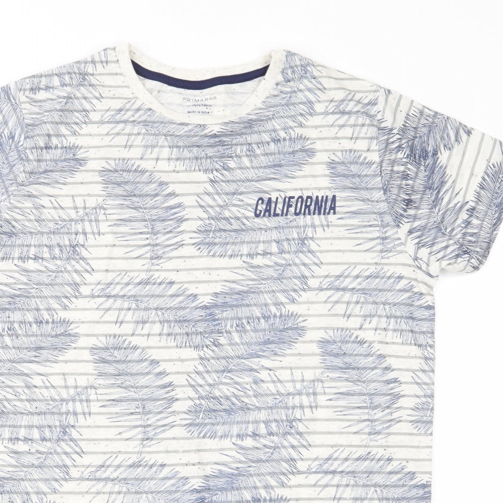 Primark Boys Blue Striped Jersey Basic T-Shirt Size 13-14 Years