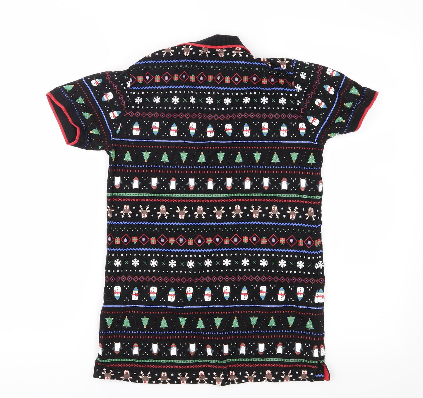 Nutmeg Boys Black Fair Isle Jersey Basic Polo Size 13-14 Years  - Snow Penguin