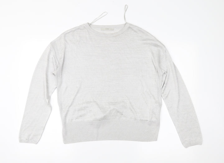 George Womens Silver Knit Pullover Jumper Size 12