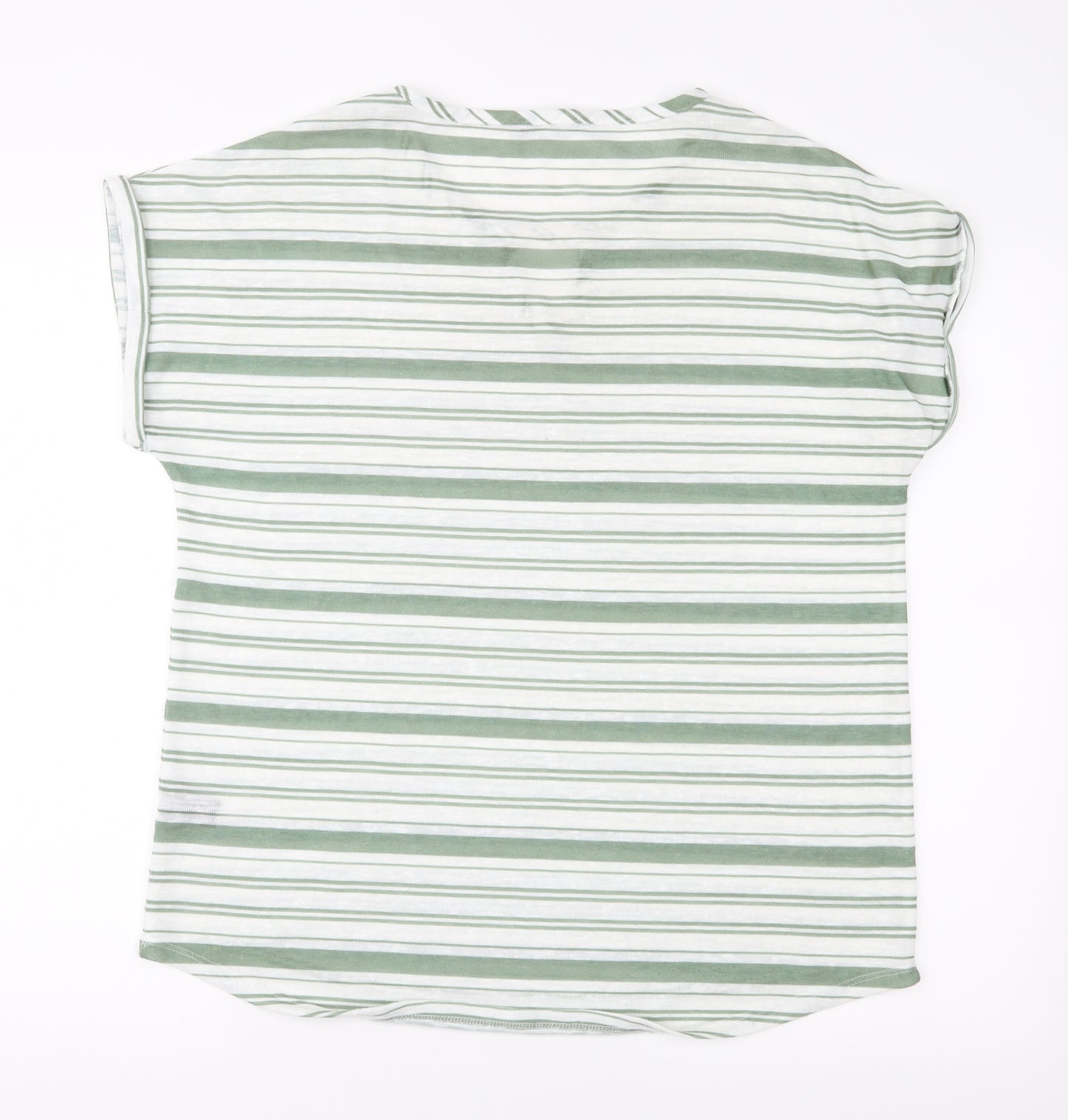 George Womens Green Striped Jersey Basic Blouse Size 12