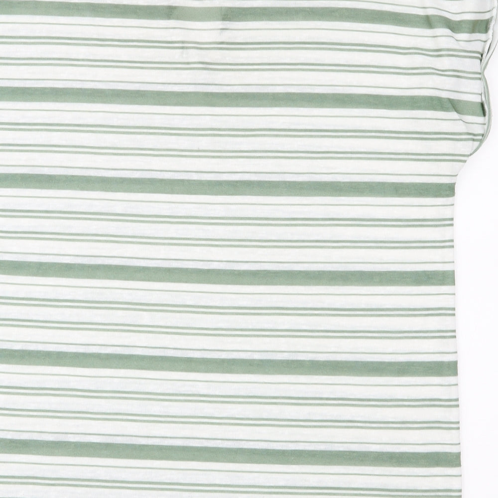 George Womens Green Striped Jersey Basic Blouse Size 12