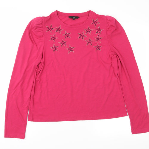 NEXT Womens Pink  Jersey Basic Blouse Size 12