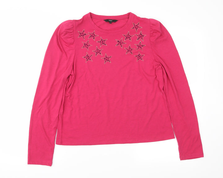 NEXT Womens Pink Jersey Basic Blouse Size 12