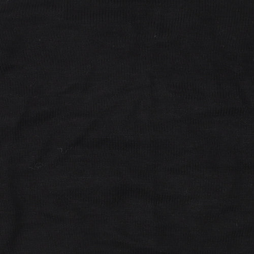 George Mens Black Fair Isle Knit Pullover Jumper Size XL  - Tree and Snowflakes