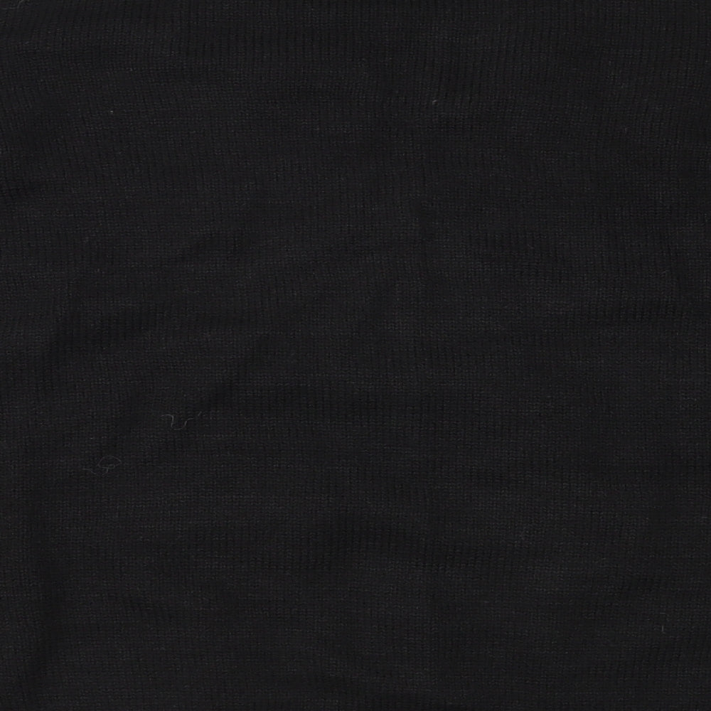 George Mens Black Fair Isle Knit Pullover Jumper Size XL  - Tree and Snowflakes