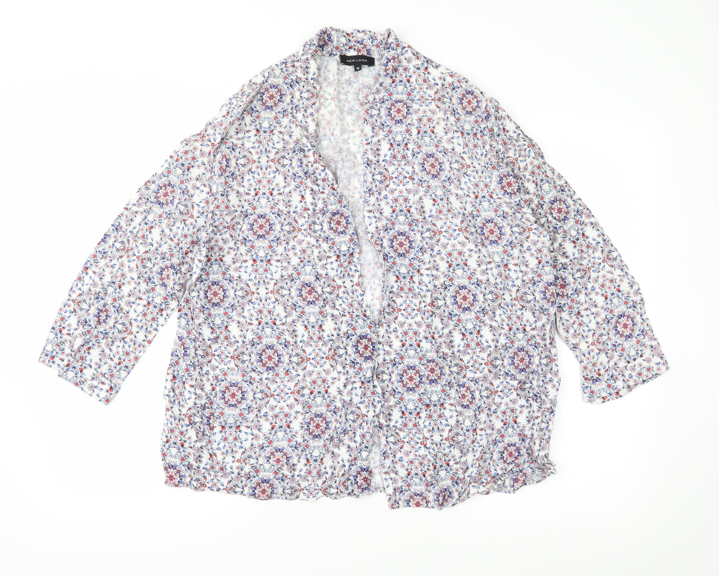 New Look Womens Blue Floral  Basic Blouse Size 16