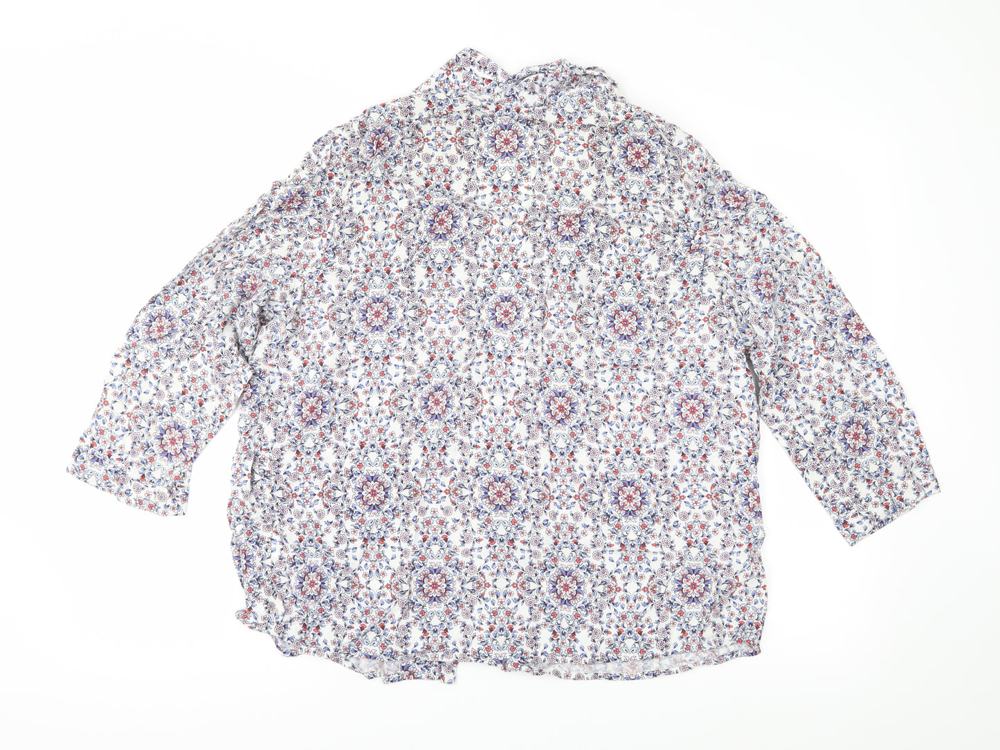 New Look Womens Blue Floral  Basic Blouse Size 16