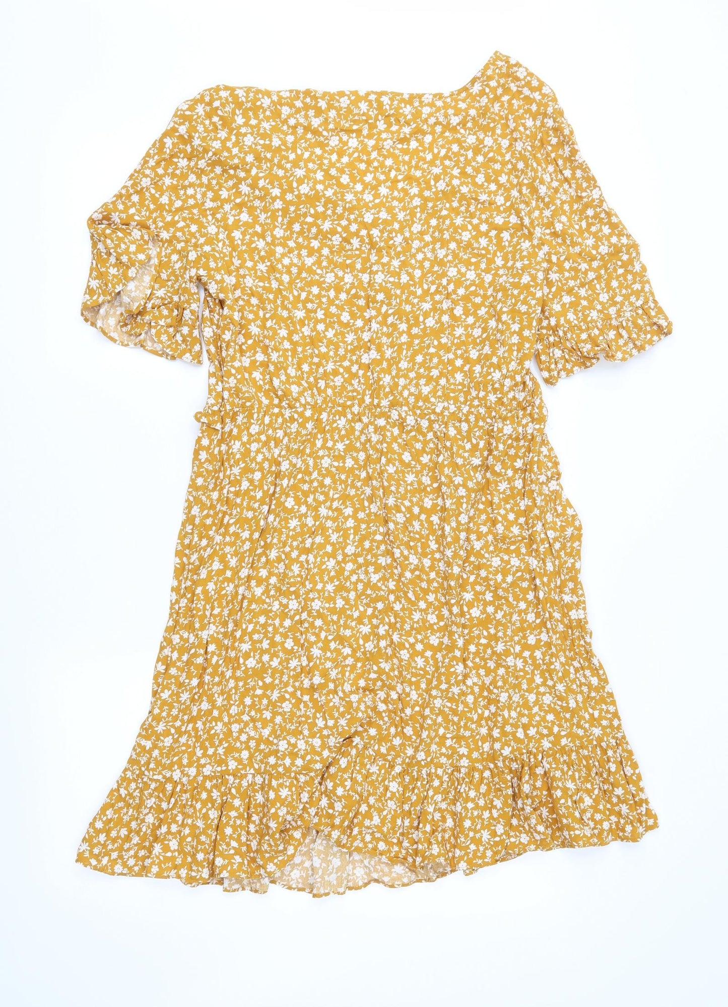 Papaya Womens Orange Floral  Fit & Flare  Size 14