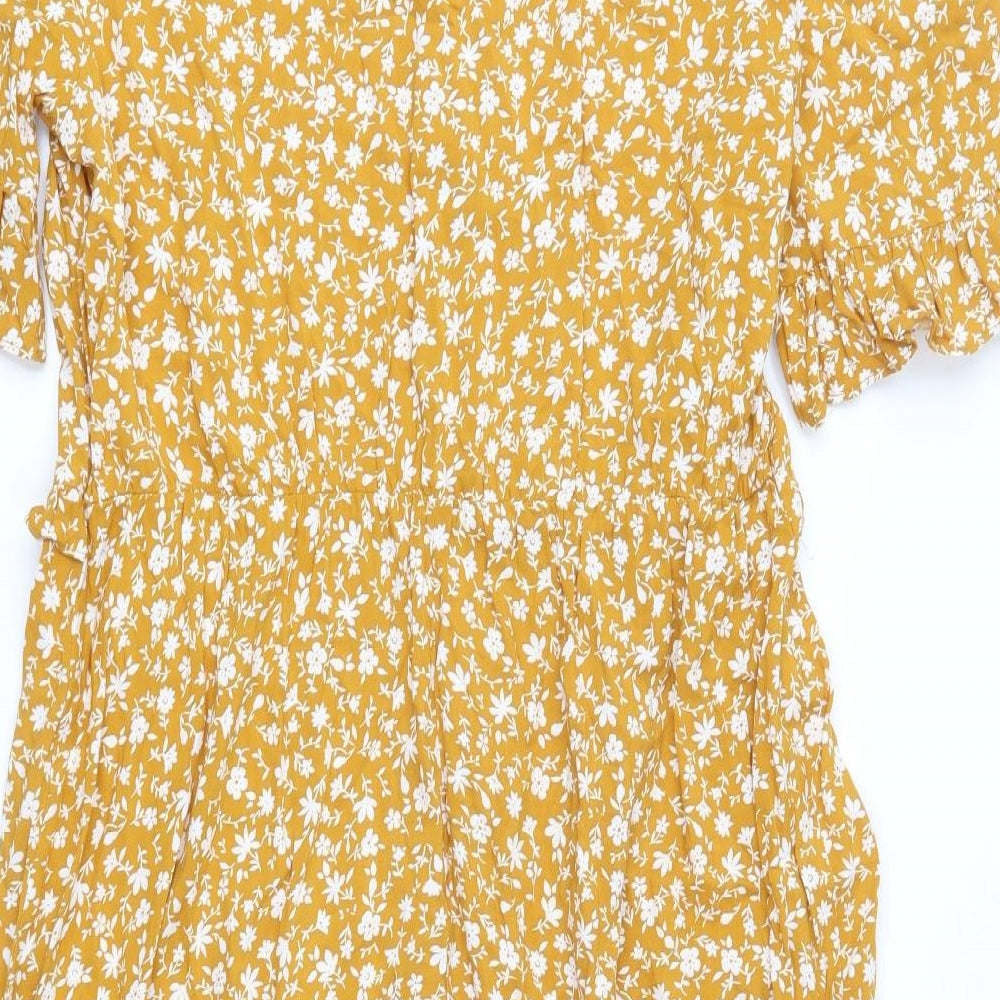 Papaya Womens Orange Floral  Fit & Flare  Size 14