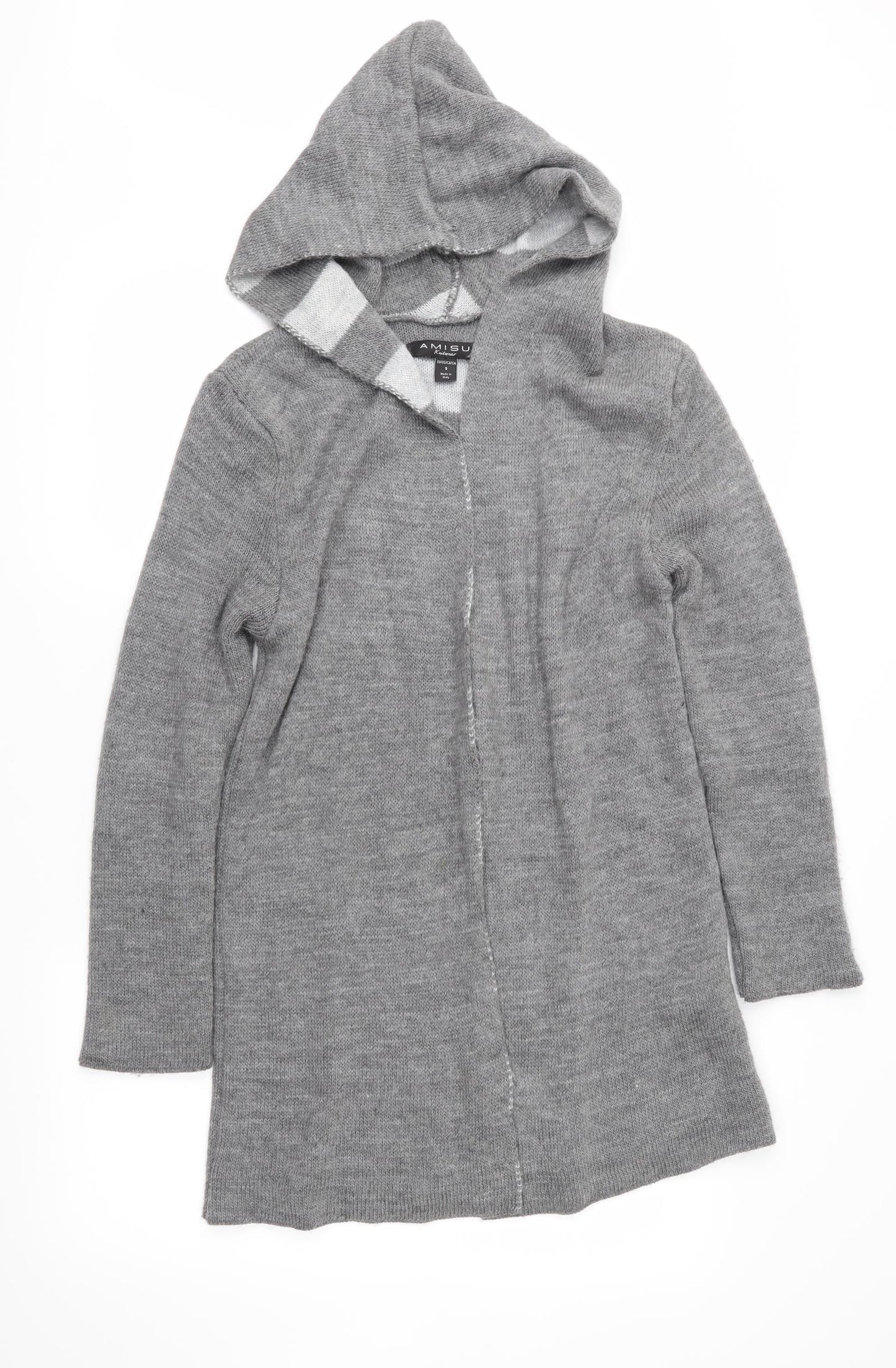 Amisu Womens Grey  Knit Cardigan Jumper Size S