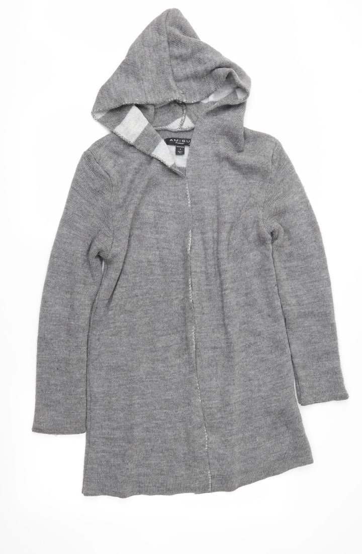 Amisu Womens Grey  Knit Cardigan Jumper Size S