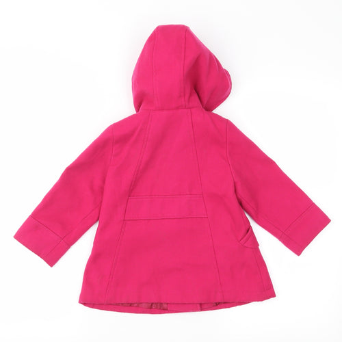 F&F Girls Pink   Duffle Coat Coat Size 18-24 Months