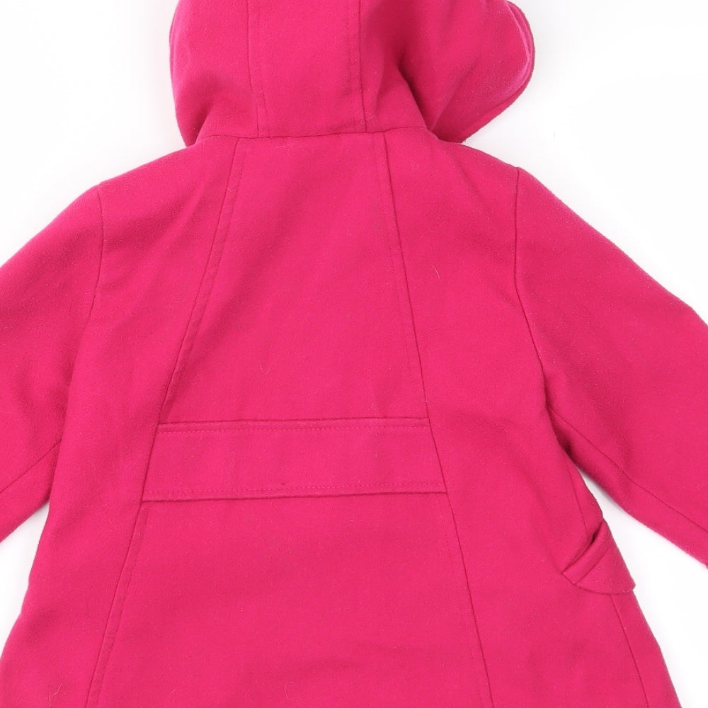 F&F Girls Pink   Duffle Coat Coat Size 18-24 Months