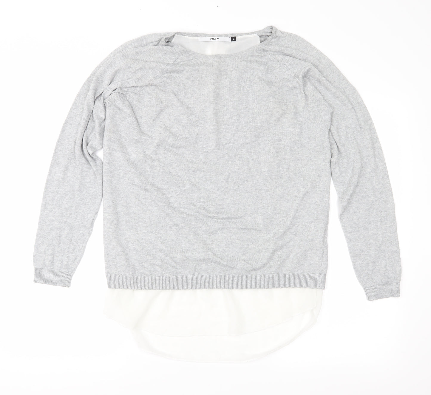 Only Womens Grey  Knit Pullover Jumper Size L