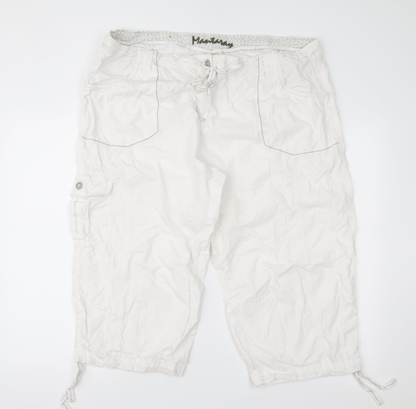 MANTARAY PRODUCTS Womens White   Cropped Trousers Size 20 L21 in